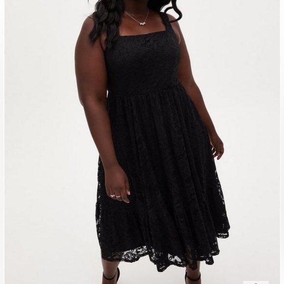 torrid Dresses & Skirts - Torrid Midi Lace Square Neck Skater Dress